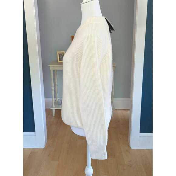 Banana Republic Women's Aire Ribbed Ivory Sweater Wool Blend Sz S Mock Neck NEW - Picture 6 of 12